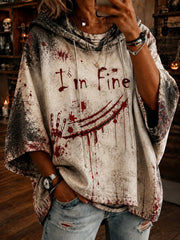 Women's I'm Fine Printed Hoodie
