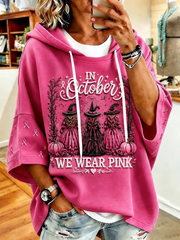 Women’s In October We Wear Pink Short-Sleeve Hoodie