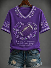 Women's Alzheimer's Disease Printed V-neck T-shirt