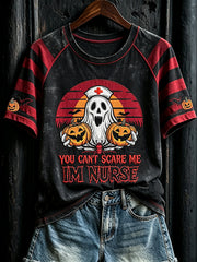 Women's Halloween Pattern Printed Casual Short Sleeve T-Shirt