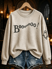 Women's Halloween ghost print Regular Sweatshirt