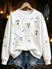 Women's Halloween ghost print Regular Sweatshirt
