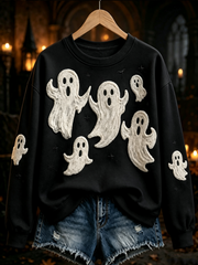 Women's Halloween ghost print Regular Sweatshirt