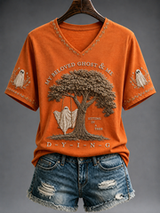 Women's My Beloved Ghost & Me sitting is a tree dying short-sleeved T-shirt