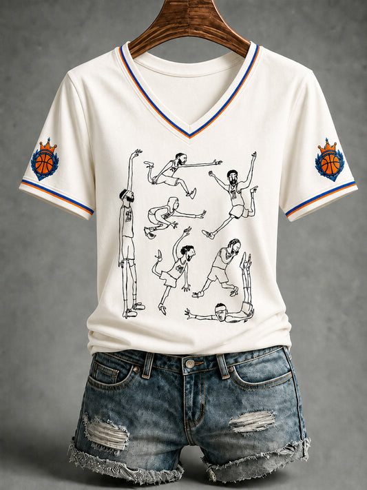 Women's Classic Basketball Fan Graphic Short Sleeve T-shirt