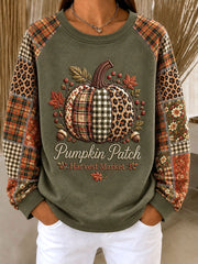 Women's Autumn Pumpkins Raglan Sleeve Sweatshirt