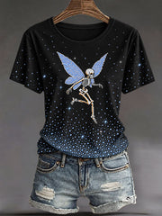 Women's Halloween Gothic Fun Skull Casual T-shirt