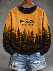 Women's Faith Over Fear Raglan Sleeve Sweatshirt