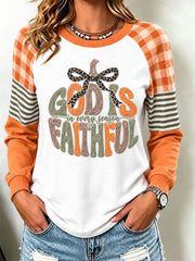 Women's 'God Is Faithful' Print Casual Sweatshirt