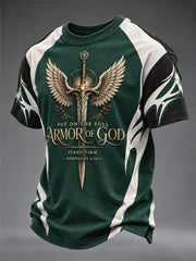 Men's "Put On The Full Armor Of God" Faith Print Casual T-Shirt