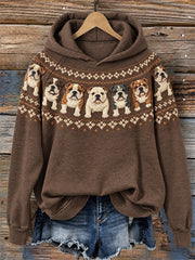 Women's Vintage Bulldogs Yoke Isle Print raglan sleeve Hoodie