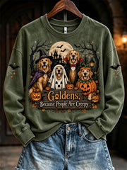 Women's Halloween Costume Dog Pattern Design Casual Sweatshirt
