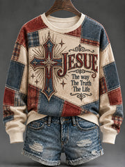 Women's "The way The Truth The Life " Print Casual Sweatshirt