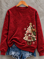 Women's Vintage Cute Little Christmas Tree Sweatshirt