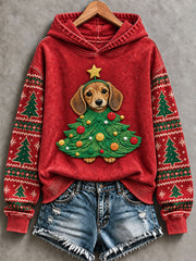 Women's Christmas Tree Dachshund Regular Sweatshirt