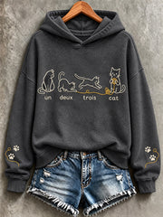 Women's Cute Cat Print Sweatshirt