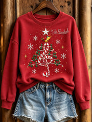 Women's Music Christmas Tree Pattern Casual Sweatshirt