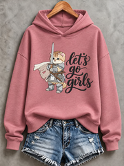 Women's A Cat-As-A-Knight Print Regular Sweatshirt