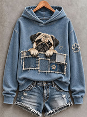 Women's Cute Pug Hoodie
