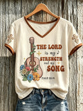 Women's faith-themed fun slogan pattern printed casual short-sleeve T-shirt