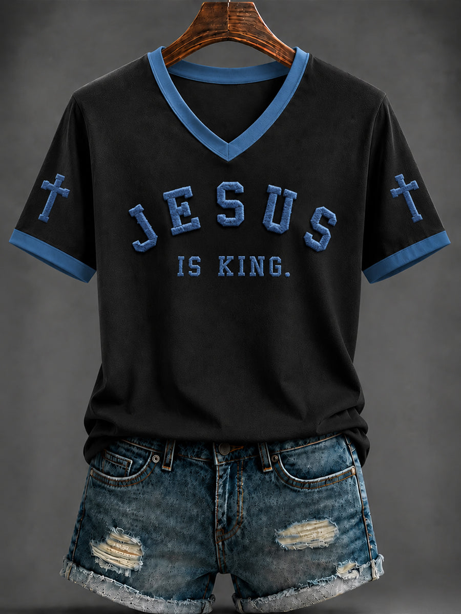 Women's Faith Printed V-neck T-shirt