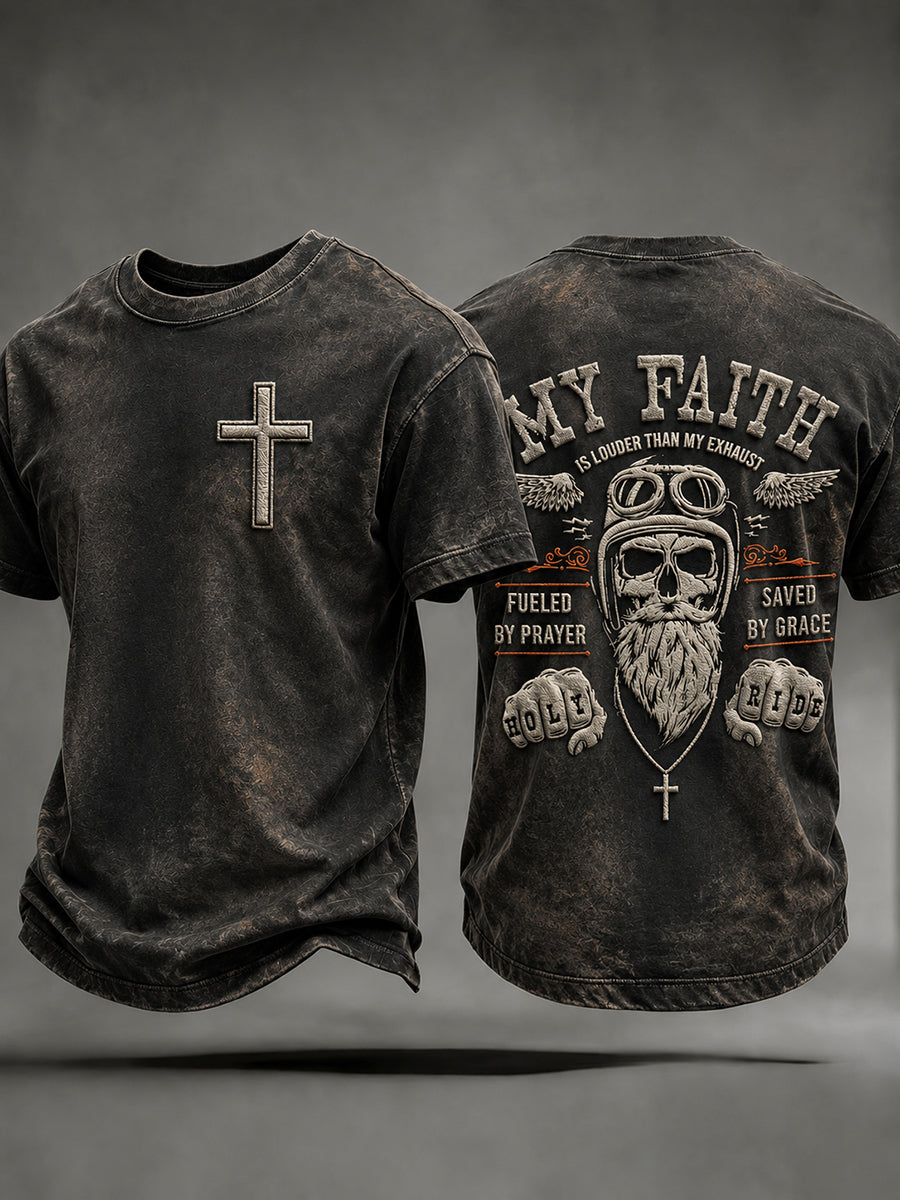 Men's Faith Biker Rider Graphic T-Shirt