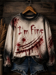 Women's I'm Fine Printed Sweatshirt