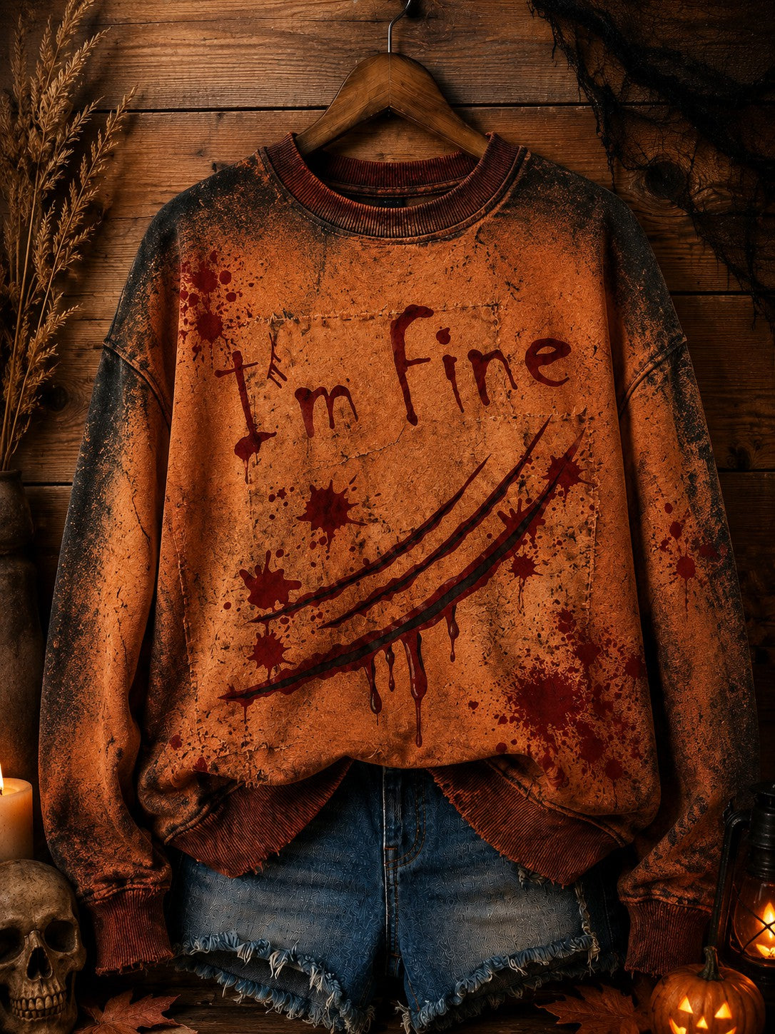 Women's I'm Fine Printed Sweatshirt