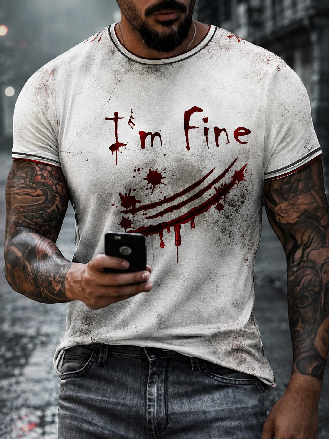 Men's I'm Fine Printed T-shirt