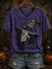Women's Halloween “1962” Printed V-neck T-shirt