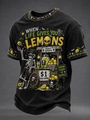 Men's When Life Gives You Lemons Print Casual Tee