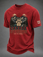 Men's Canada Strong Printed Casual T-Shirt