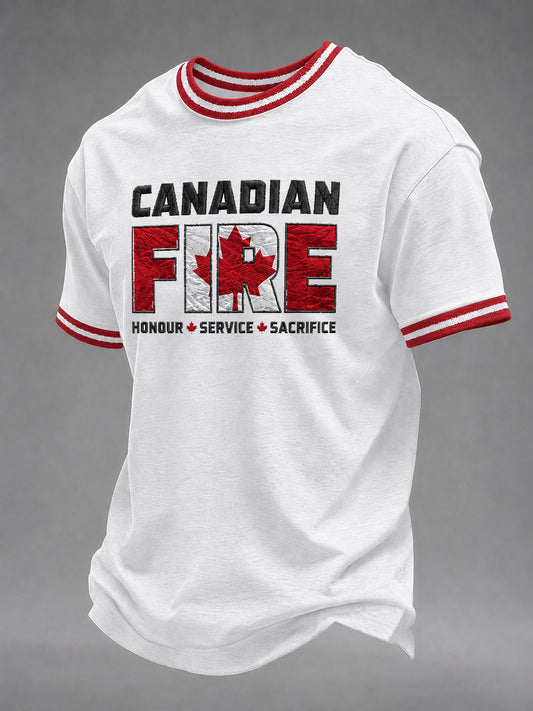 Men's Canada Wildfire Print Casual T-Shirt