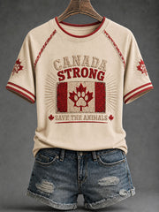 Women's Canada Strong Printed Casual T-Shirt
