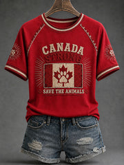 Women's Canada Strong Printed Casual T-Shirt