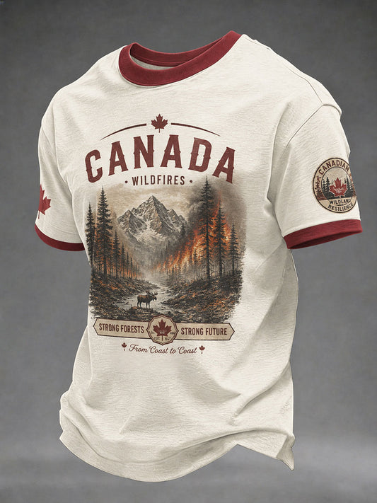 Men's Canada Strong Printed Casual T-Shirt