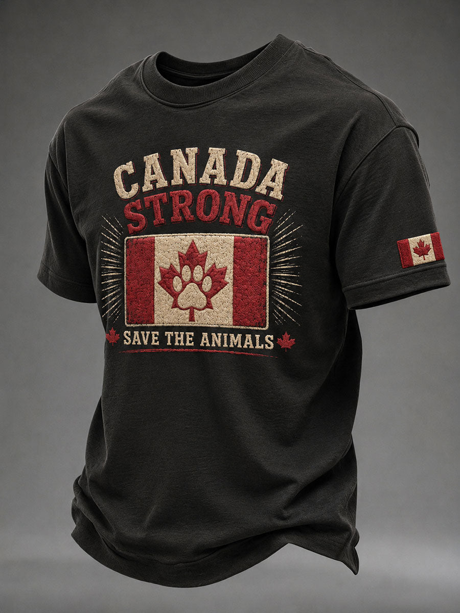 Men's Canada Strong Printed Casual T-Shirt
