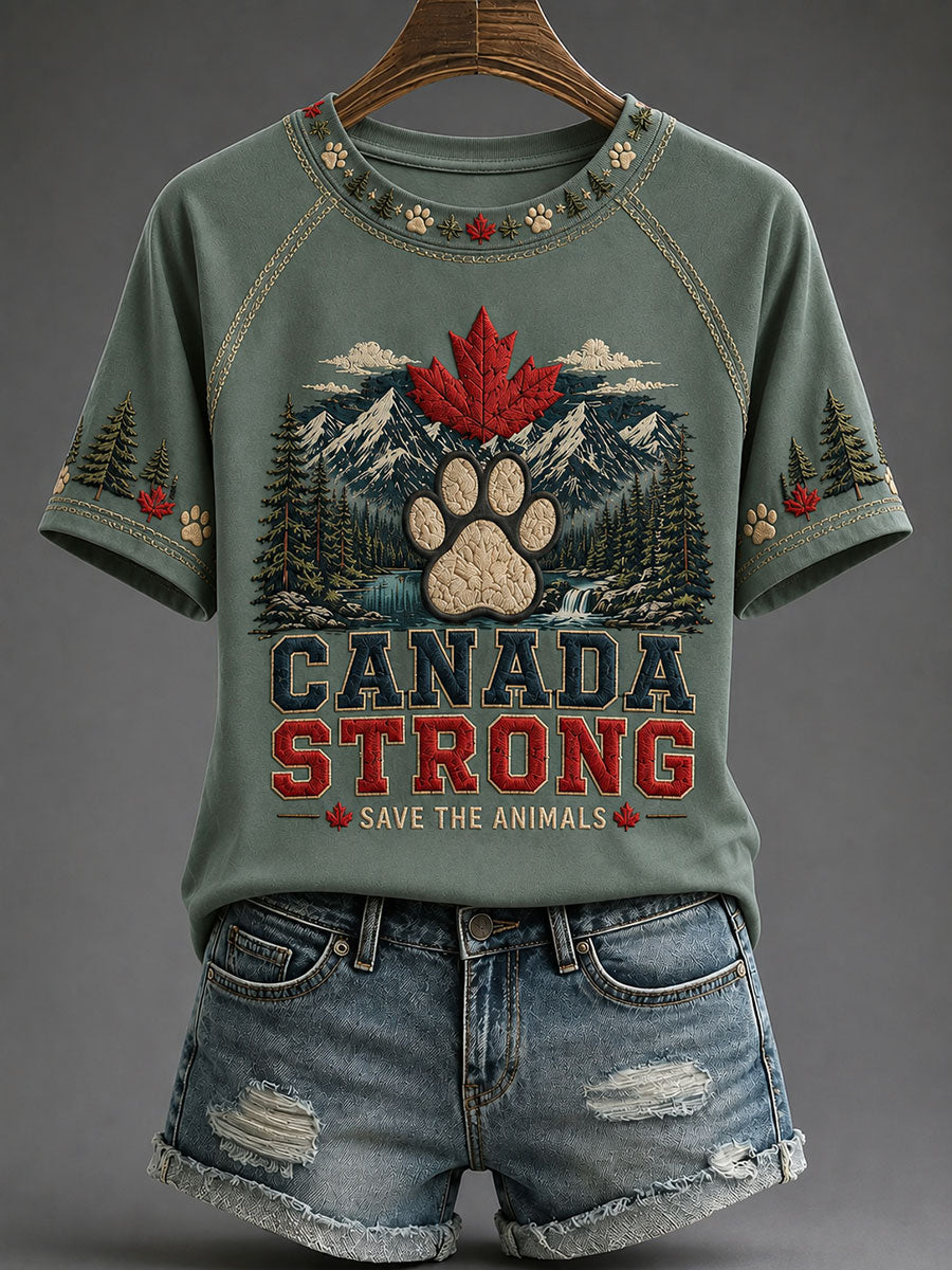 Women's Canada Strong Printed Casual T-Shirt