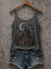 Women's Gothic Style House Print  Tank Top