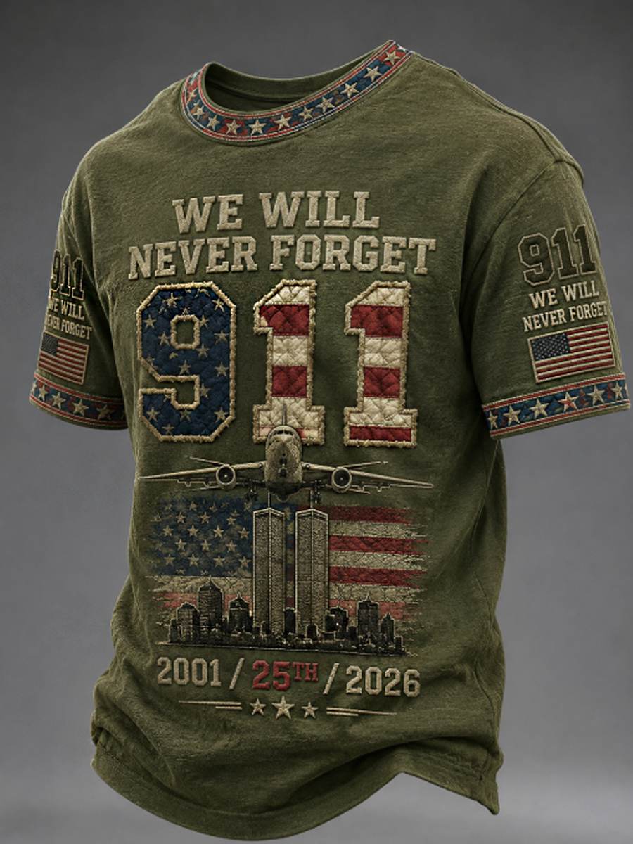 Men's We Will Never Forget 9 11 September 11 T-shirt