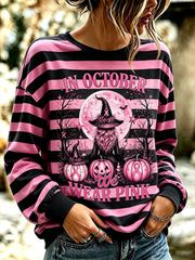 Women's Witches In October We Wear Pink Regular Sweatshirt