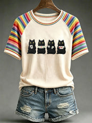 Women’s Black Cats Mahjong Casual T-Shirts