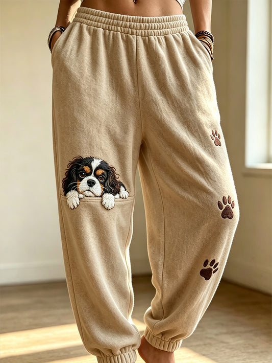 Women's Cute Dog Pattern Printed Casual Sweatpants