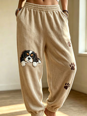 Women's Cute Dog Pattern Printed Casual Sweatpants