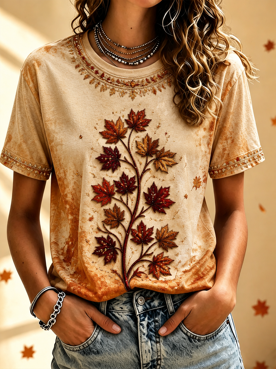 Women's Fall short-sleeved T-shirt