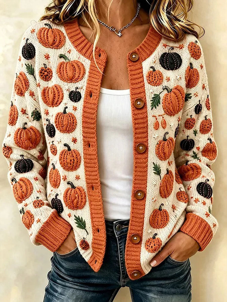 Women's Cozy Season Printed Casual Cardigan