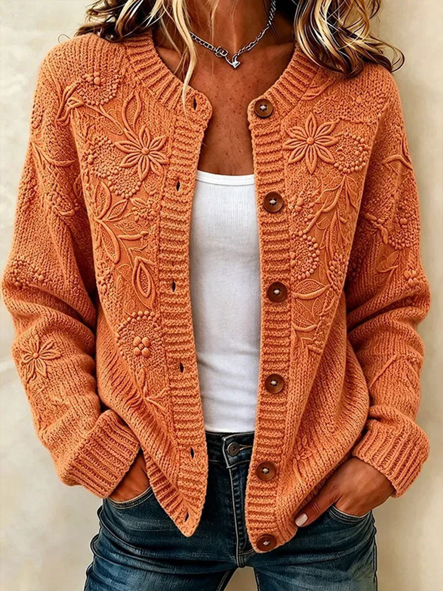 Women's Cozy Season Printed Casual Cardigan