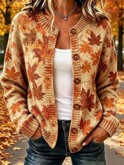 Women's Cozy Season Printed Casual Cardigan