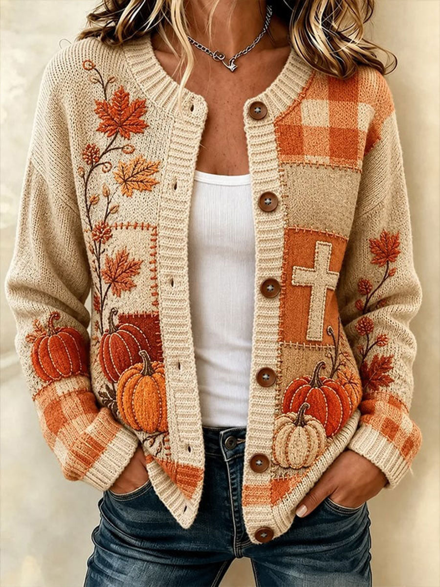 Women's Cozy Season Printed Casual Cardigan