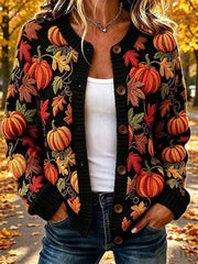 Women's Cozy Season Printed Casual Cardigan